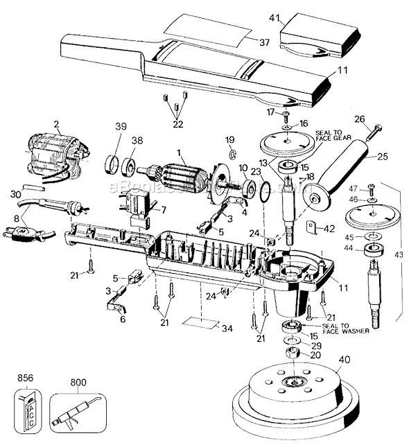 Page A Diagram and Parts List for 9533 Type 2 Black and Decker Sander Polisher